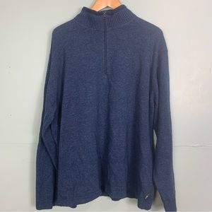 Woolrich Granite‎ Springs XXL 1/4 Zip Wool Pullover Sweater Blue 2XL